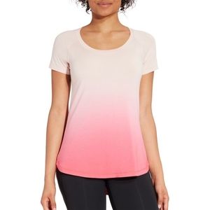 Calia by Carrie Underwood Pink Peach Whip Ombré Dip Dye Short Sleeve Tee Shirt